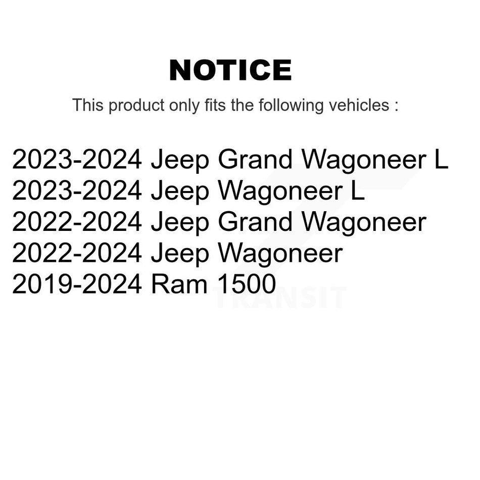 Front Semi-Metallic Rear Ceramic Disc Brake Pads Kit For Ram 1500 Jeep Wagoneer Grand L KNF-101343