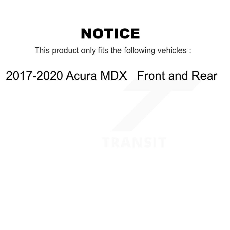 AmeriBRAKES Front Rear Ceramic Disc Brake Pads Kit For 2017-2020 Acura MDX KNF-101413