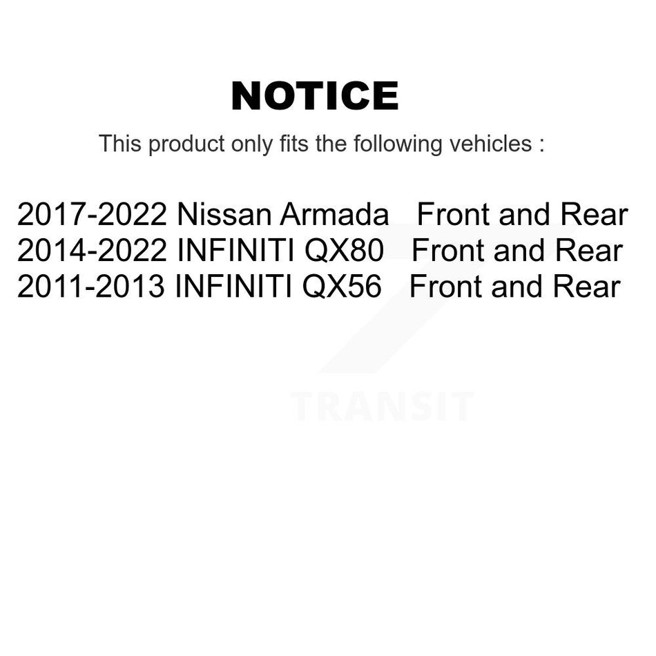 AmeriBRAKES Front Rear Ceramic Disc Brake Pads Kit For INFINITI Nissan Armada QX80 QX56 KNF-101421