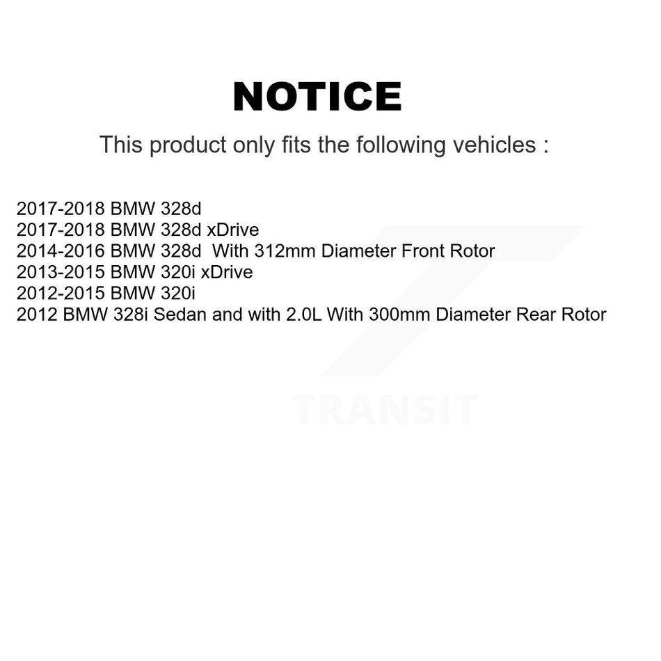 AmeriBRAKES Front Rear Semi-Metallic Disc Brake Pads Kit For BMW 328i xDrive 320i 330i 428i 430i Gran Coupe GT 328d 228i 230i KNF-101453