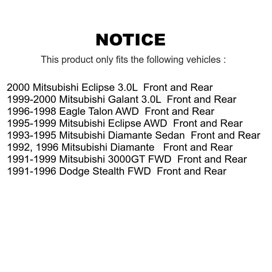 AmeriBRAKES Front Rear Ceramic Disc Brake Pads Kit For Mitsubishi Eclipse 3000GT Galant Dodge Stealth Eagle Talon Diamante KNF-101469