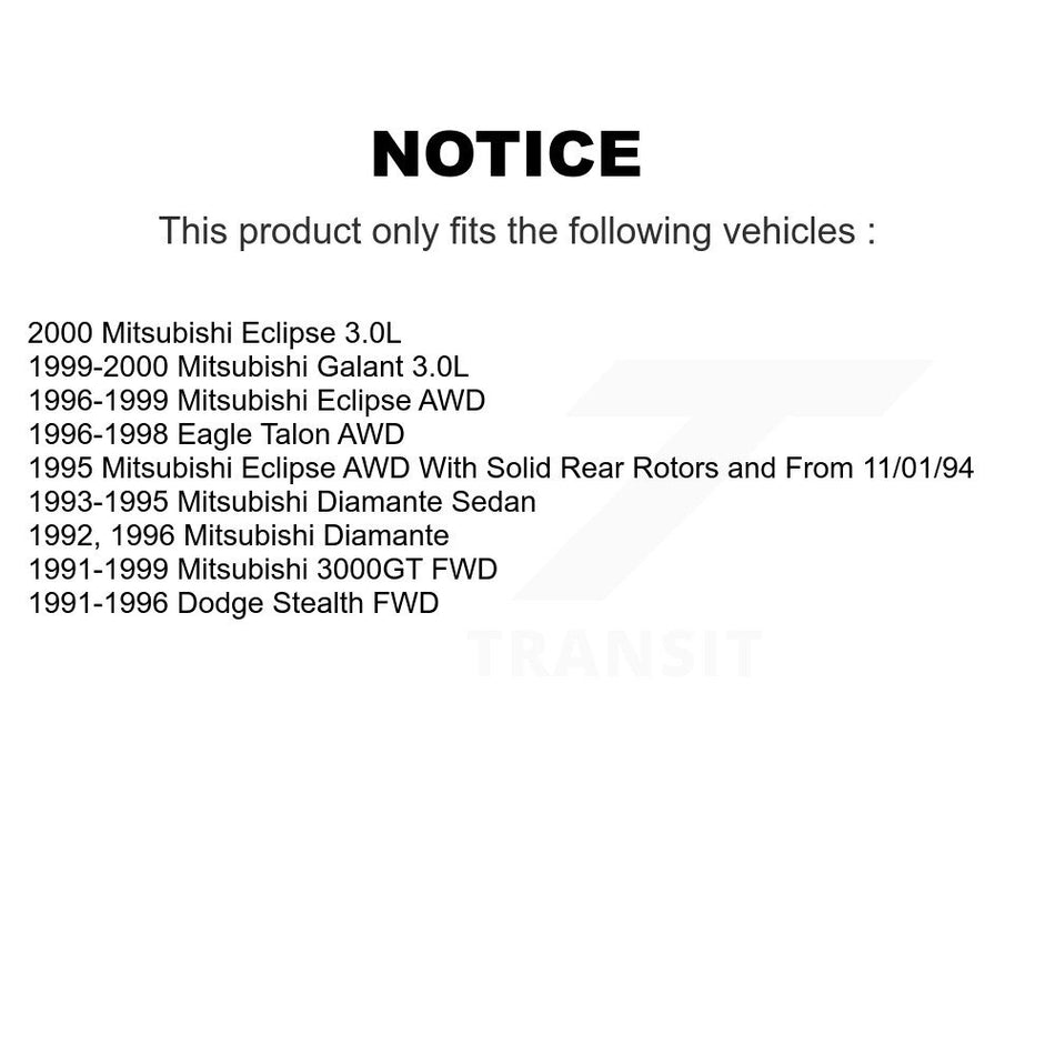 AmeriBRAKES Front Rear Ceramic Disc Brake Pads Kit For Mitsubishi Eclipse 3000GT Galant Dodge Stealth Eagle Talon Diamante KNF-101469