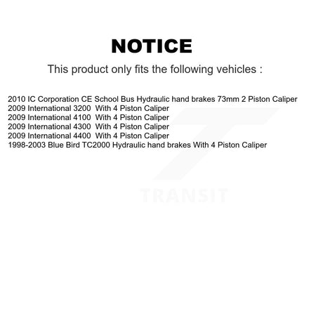 Front Rear Semi-Metallic Disc Brake Pads Kit For Blue Bird International IC Corporation KNF-101579