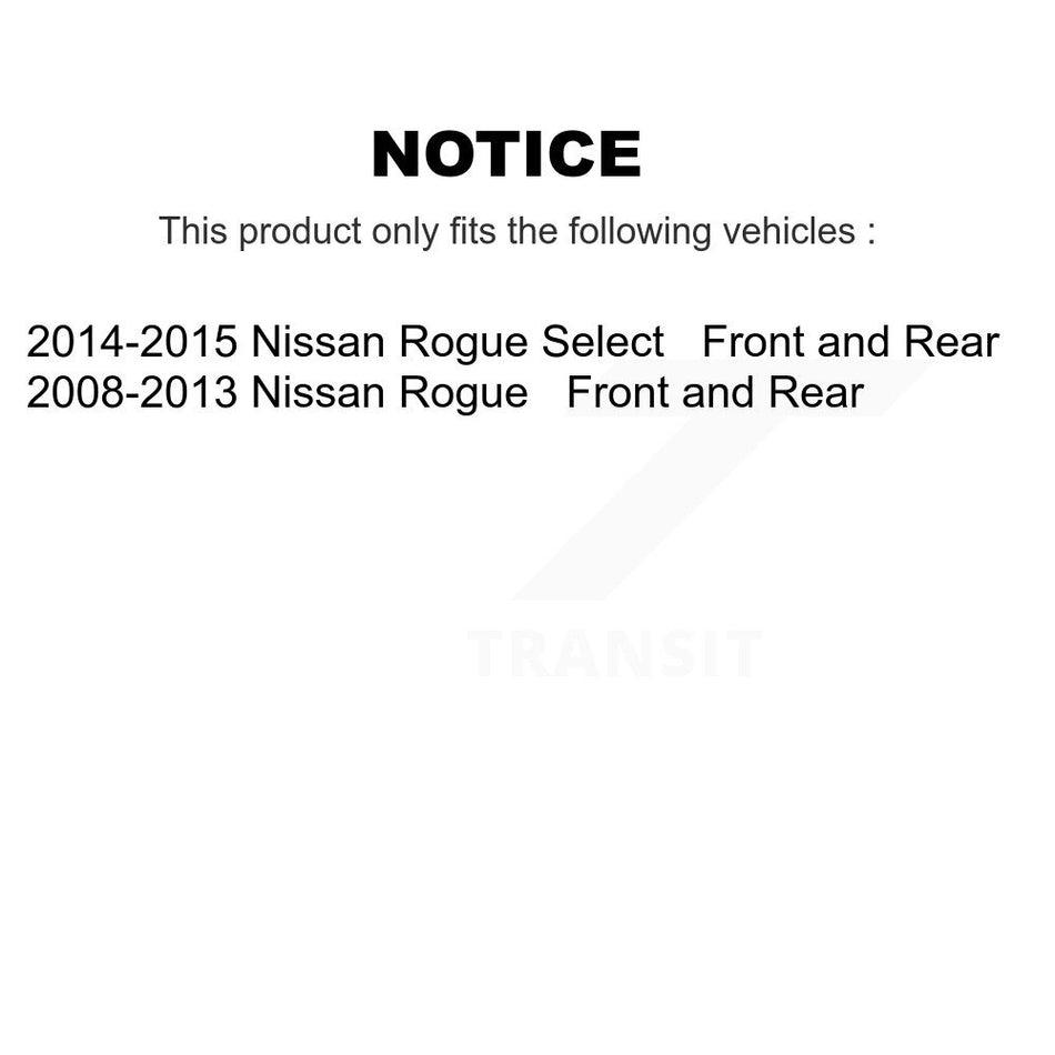 AmeriBRAKES Front Rear Ceramic Disc Brake Pads Kit For Nissan Rogue Select KNF-101598