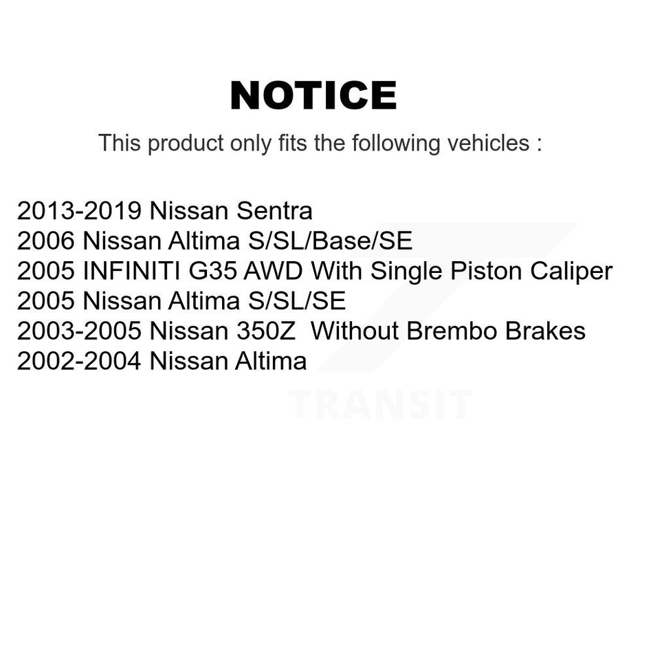 AmeriBRAKES Front Rear Ceramic Disc Brake Pads Kit For Nissan Altima INFINITI G35 350Z KNF-101622