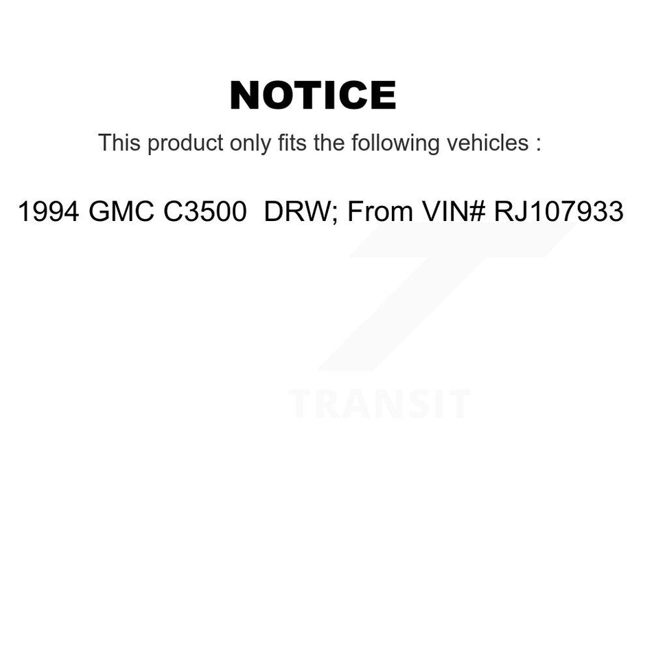 AmeriBRAKES Front Rear Semi-Metallic Disc Brake Pads Kit For 1994 GMC C3500 DRW; From VIN# RJ107933 KNF-101704