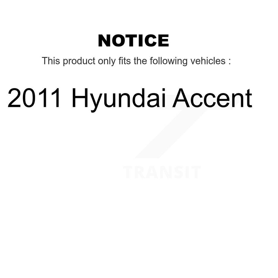 AmeriBRAKES Front Semi-Metallic Rear Ceramic Disc Brake Pads Kit For 2011 Hyundai Accent KNF-101711