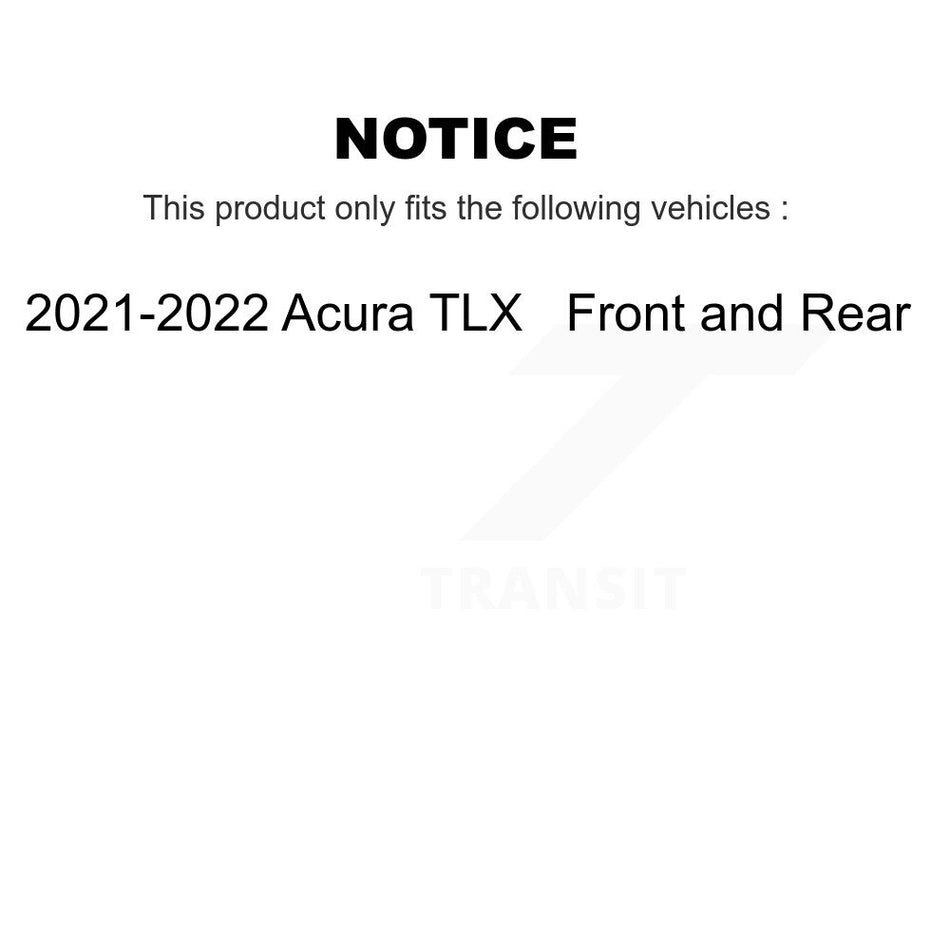 AmeriBRAKES Front Rear Ceramic Disc Brake Pads Kit For 2021-2022 Acura TLX KNF-101747