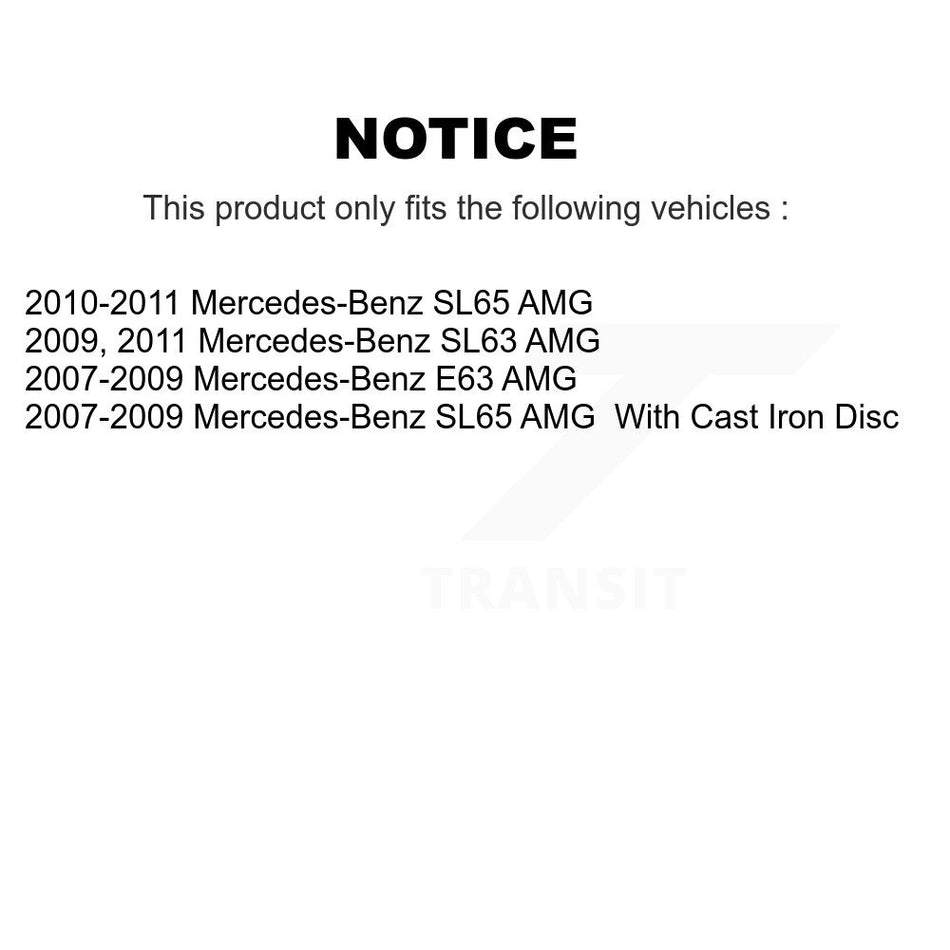 AmeriBRAKES Front Rear Semi-Metallic Disc Brake Pads Kit For 2010-2011 Mercedes-Benz SL65 AMG KNF-101767