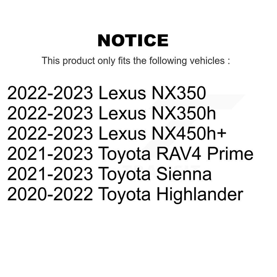 AmeriBRAKES Front Rear Ceramic Disc Brake Pads Kit For Toyota Highlander Lexus NX350 NX350h Sienna NX450h+ RAV4 Prime KNF-101780