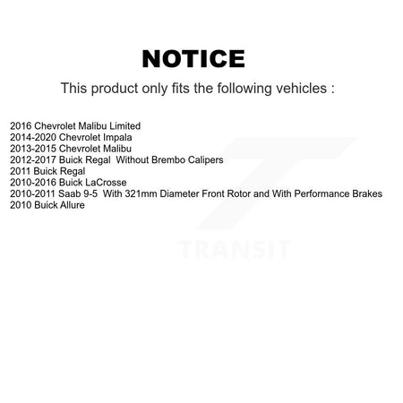 Front Rear Ceramic Disc Brake Pads Kit For Chevrolet Buick Malibu Impala LaCrosse Regal KNF-101812