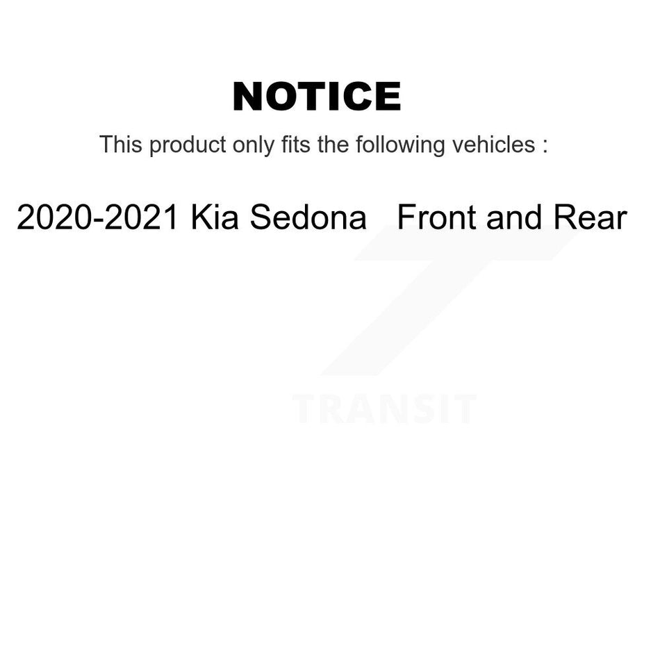 AmeriBRAKES Front Rear Ceramic Disc Brake Pads Kit For 2020-2021 Kia Sedona KNF-101831