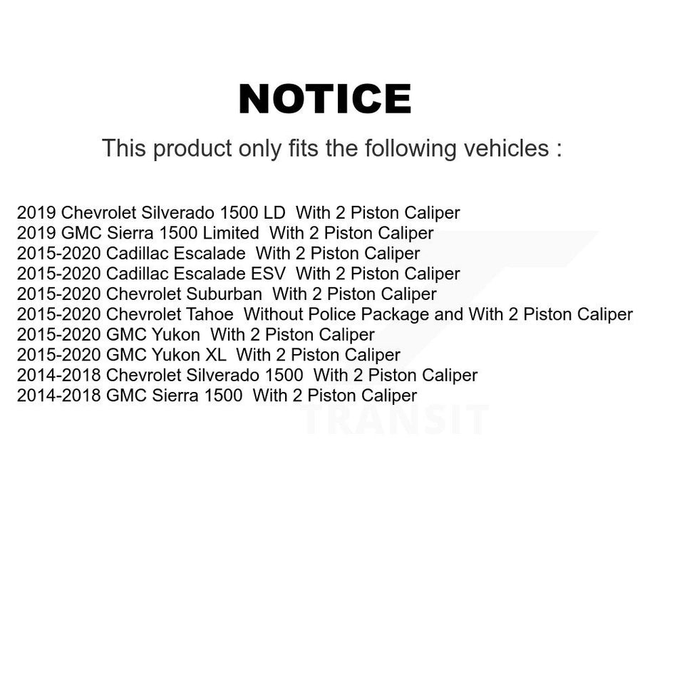 AmeriBRAKES Front Rear Semi-Metallic Disc Brake Pads Kit For Chevrolet Silverado 1500 GMC Sierra Tahoe Suburban Yukon Cadillac XL Escalade ESV LD Limited KNF-101834