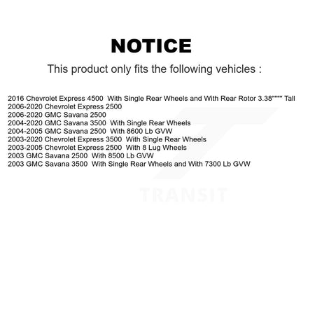 Front Ceramic Rear Semi-Metallic Disc Brake Pads Kit For GMC Chevrolet Savana 2500 3500 KNF-101843