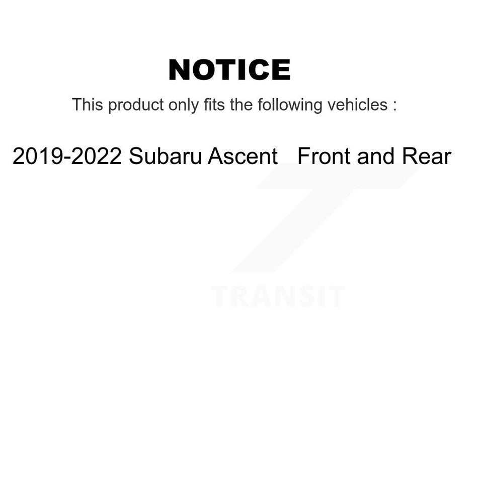 AmeriBRAKES Front Rear Ceramic Disc Brake Pads Kit For 2019-2022 Subaru Ascent KNF-101883