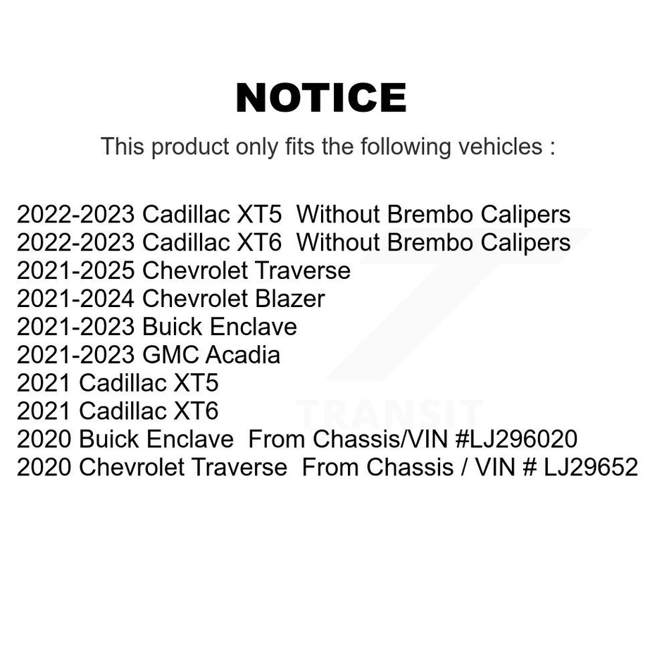 Front Rear Ceramic Disc Brake Pads Kit For Chevrolet Traverse Blazer Cadillac GMC Acadia KNF-101998