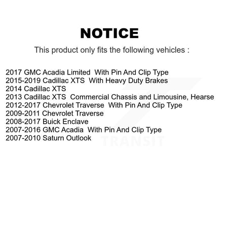 Rear Parking Brake Shoes Hardware Kit For GMC Acadia Buick Enclave Chevrolet Traverse XTS KNH-100046