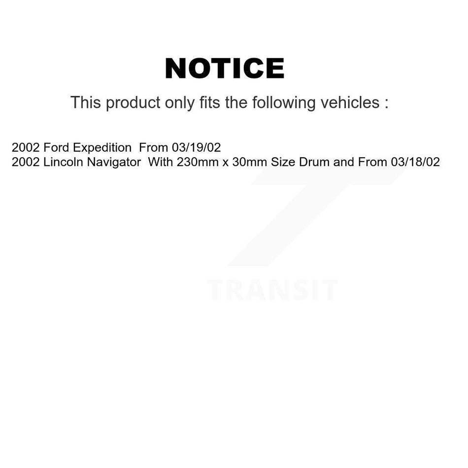 Rear Parking Brake Shoes With Hardware Kit For Lincoln Navigator KNH-100055