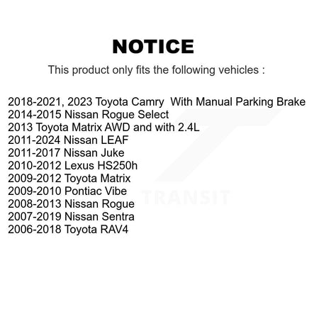 Rear Parking Brake Shoe And Hardware Kit For Toyota RAV4 Nissan Sentra Matrix Rogue Camry KNH-100073