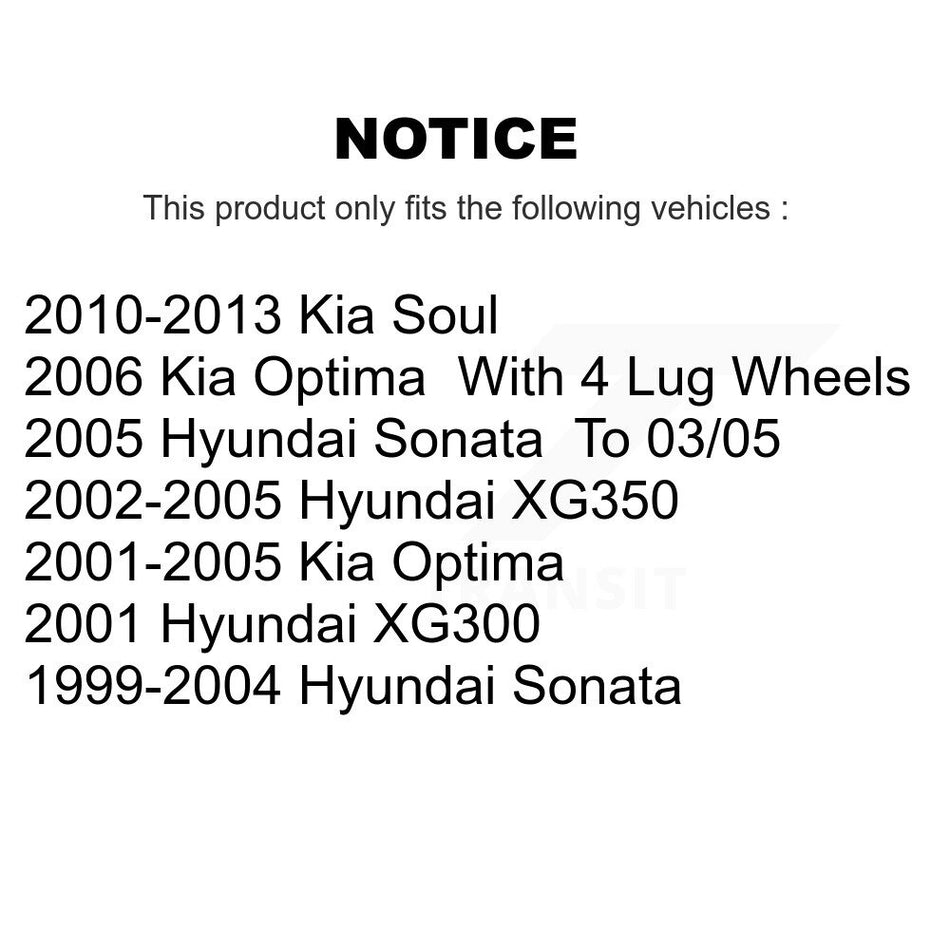 Rear Parking Brake Shoes With Hardware Kit For Kia Soul Hyundai Sonata Optima XG350 XG300 KNH-100081