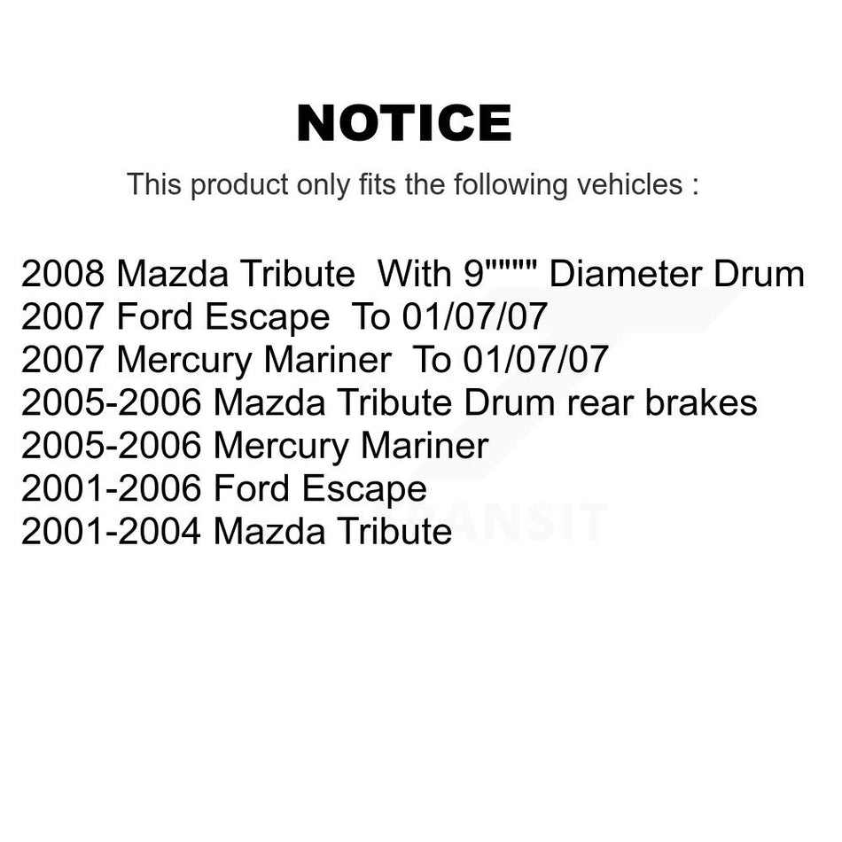 Rear Drum Brake Shoes With Hardware Kit For Ford Escape Mazda Tribute Mercury Mariner KNH-100132