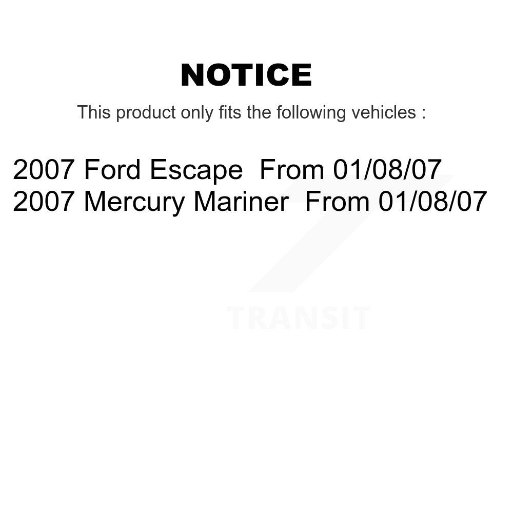 Rear Drum Brake Shoe With Hardware Kit For 2007 Ford Escape Mercury Mariner From 01/08/07 KNH-100133
