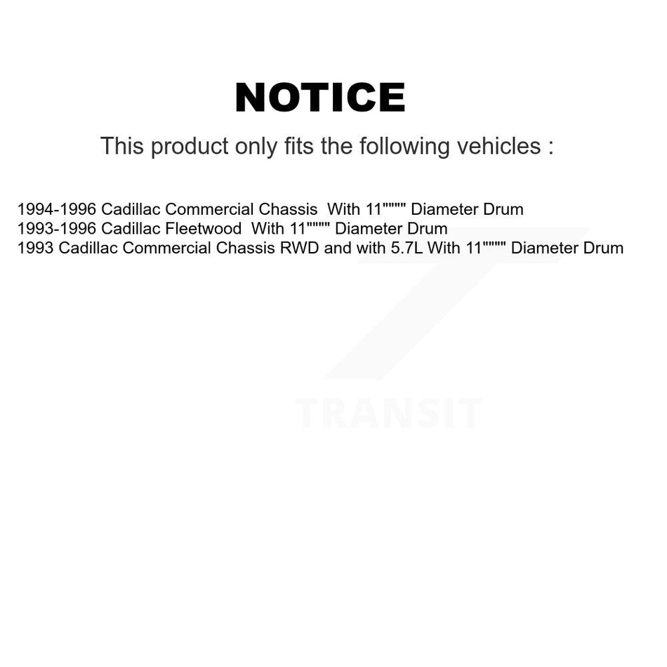 Rear Drum Brake Shoes With Hardware Kit For Cadillac Fleetwood Commercial Chassis KNH-100163