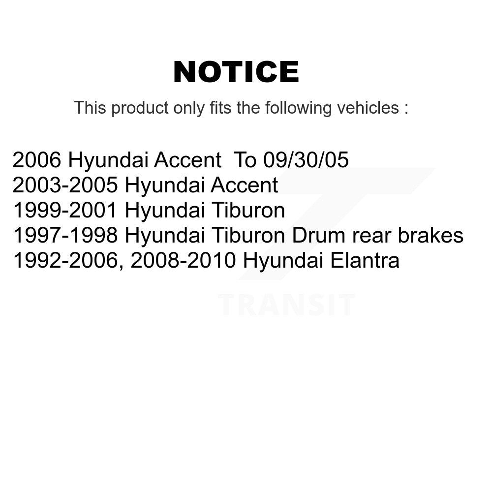 Rear Drum Brake Shoes With Hardware Kit For Hyundai Elantra Accent Tiburon KNH-100171