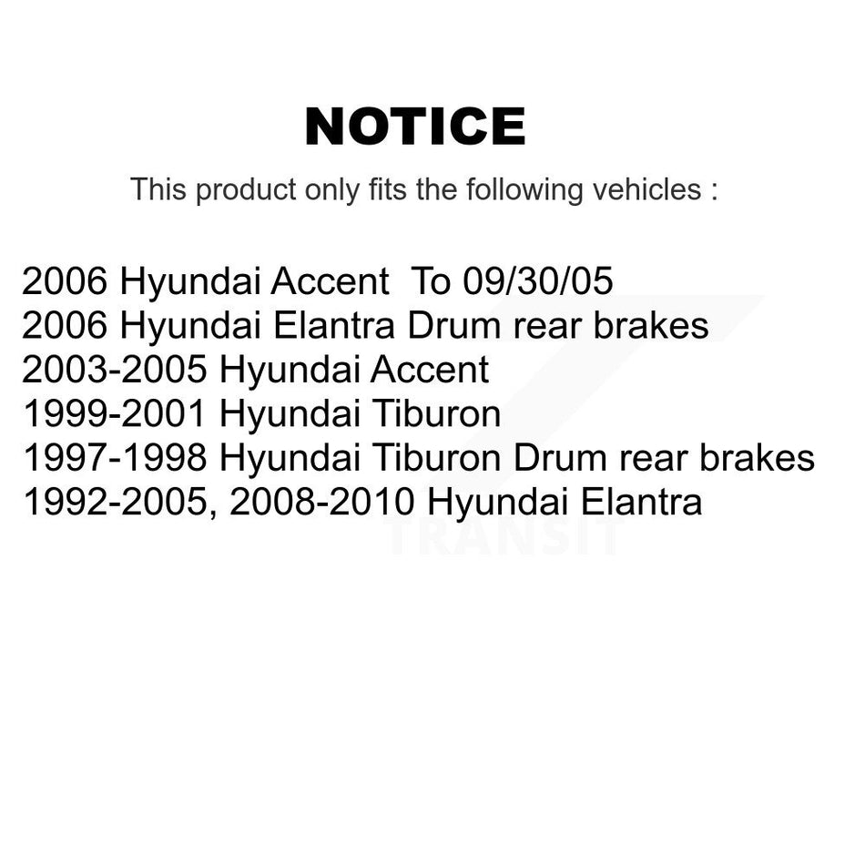 Rear Drum Brake Shoes With Hardware Kit For Hyundai Elantra Accent Tiburon KNH-100171