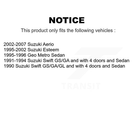 Rear Drum Brake Shoes With Hardware Kit For Suzuki Aerio Esteem Geo Metro Swift KNH-100180
