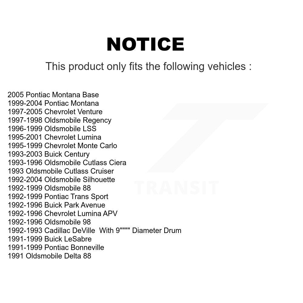 Rear Drum Brake Shoes Hardware Kit For Pontiac Montana Buick Chevrolet Century Venture 88 KNH-100184