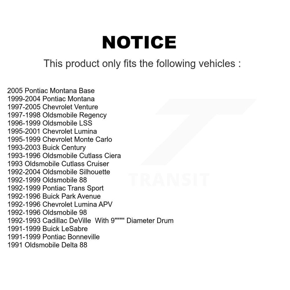 Rear Drum Brake Shoes Hardware Kit For Pontiac Montana Buick Chevrolet Century Venture 88 KNH-100184