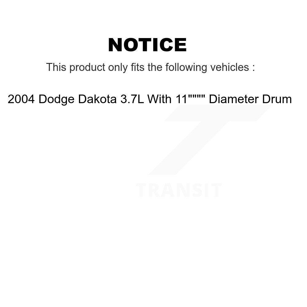 Rear Drum Brake Shoes With Hardware Kit For 2004 Dodge Dakota 3.7L 11" Diameter KNH-100189