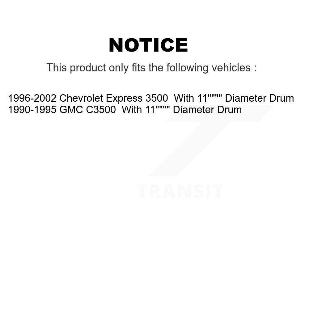 Rear Drum Brake Shoes With Hardware Kit For Chevrolet Express 3500 GMC C3500 KNH-100192