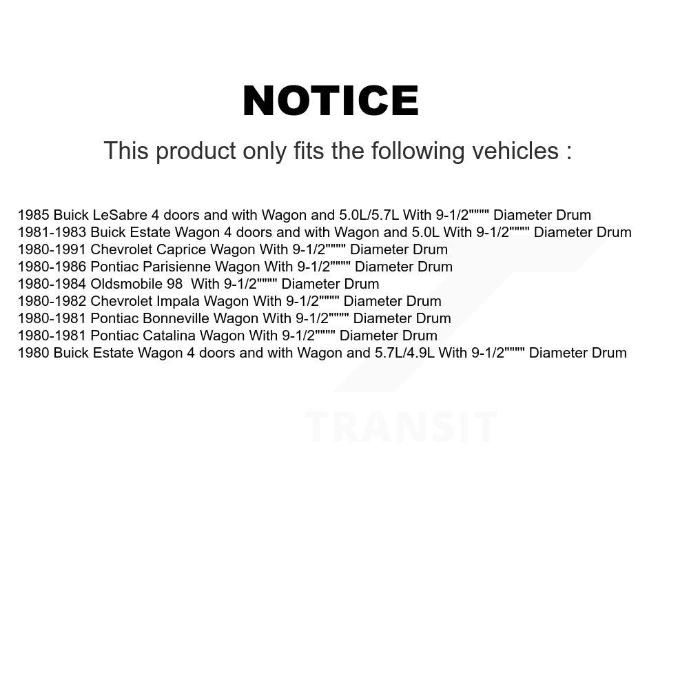 Rear Drum Brake Shoes Hardware Kit For Chevrolet Caprice Pontiac Parisienne Oldsmobile 98 KNH-100198