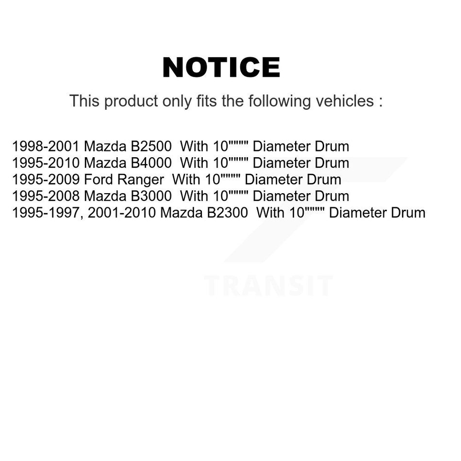 Rear Drum Brake Shoes With Hardware Kit For Ford Ranger Mazda B4000 B3000 B2300 B2500 KNH-100205