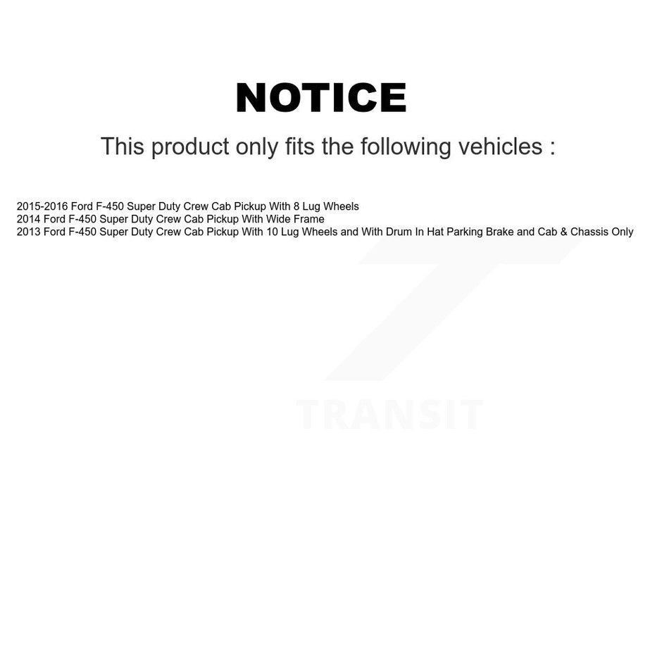 Rear Parking Brake Shoes Hardware Kit For 2013-2014 Ford F-450 Super Duty Crew Cab Pickup KNH-100222