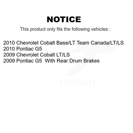 Front Ceramic Disc Brake Pads And Rear Drum Shoes Kit For Chevrolet Cobalt Pontiac G5 KNN-100038
