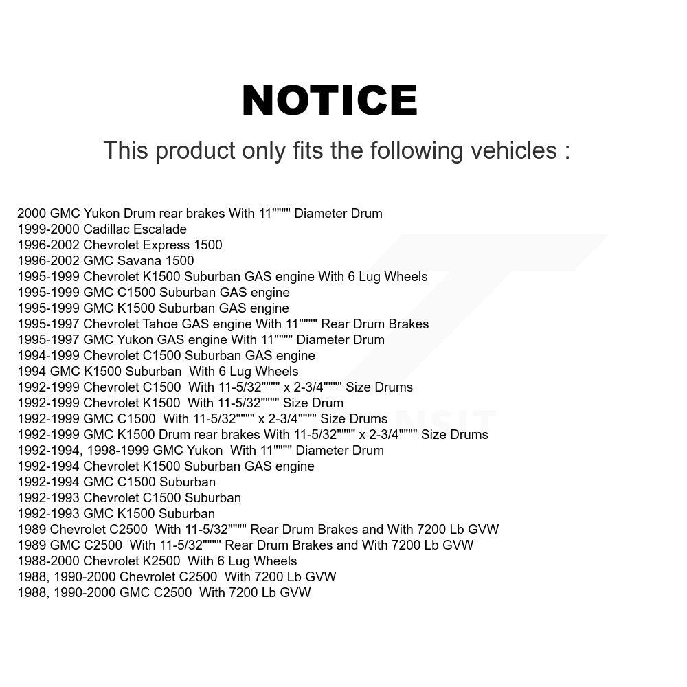 Front Semi-Metallic Disc Brake Pads And Rear Drum Shoes Kit For Chevrolet GMC K1500 C1500 KNN-100088