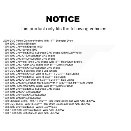Front Semi-Metallic Disc Brake Pads And Rear Drum Shoes Kit For Chevrolet GMC K1500 C1500 KNN-100089