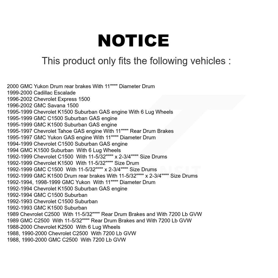 Front Semi-Metallic Disc Brake Pads And Rear Drum Shoes Kit For Chevrolet GMC K1500 C1500 KNN-100089