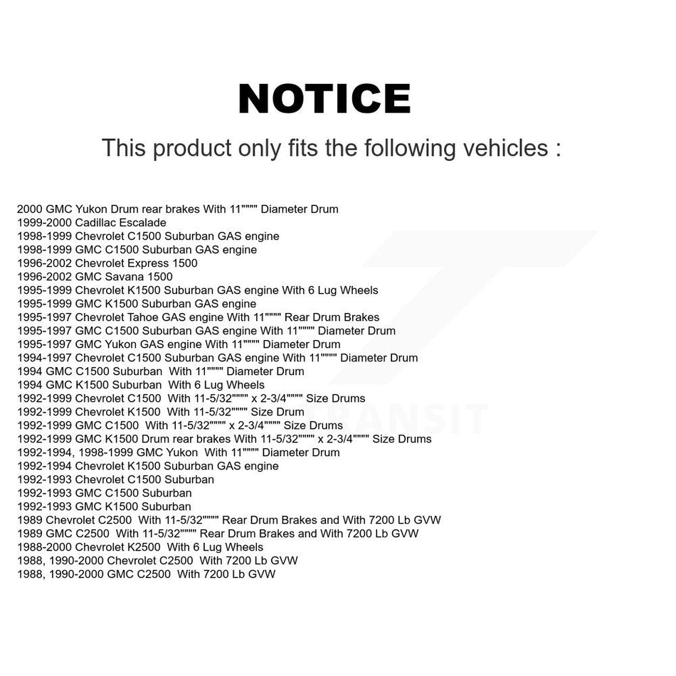 Front Semi-Metallic Disc Brake Pads And Rear Drum Shoes Kit For Chevrolet GMC K1500 C1500 KNN-100089