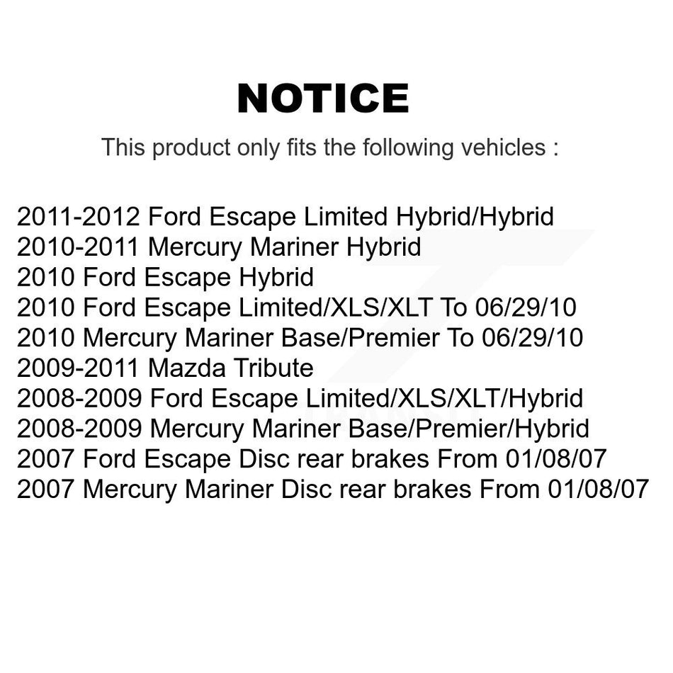 Front Semi-Metallic Disc Brake Pads And Rear Drum Shoes Kit For Ford Escape Mazda Tribute KNN-100167