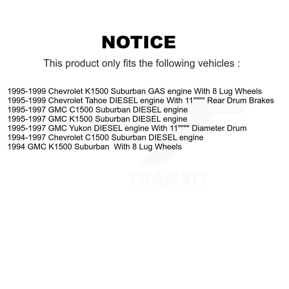 Front Semi-Metallic Disc Brake Pads And Rear Drum Shoes Kit For Chevrolet Tahoe GMC K1500 KNN-100184