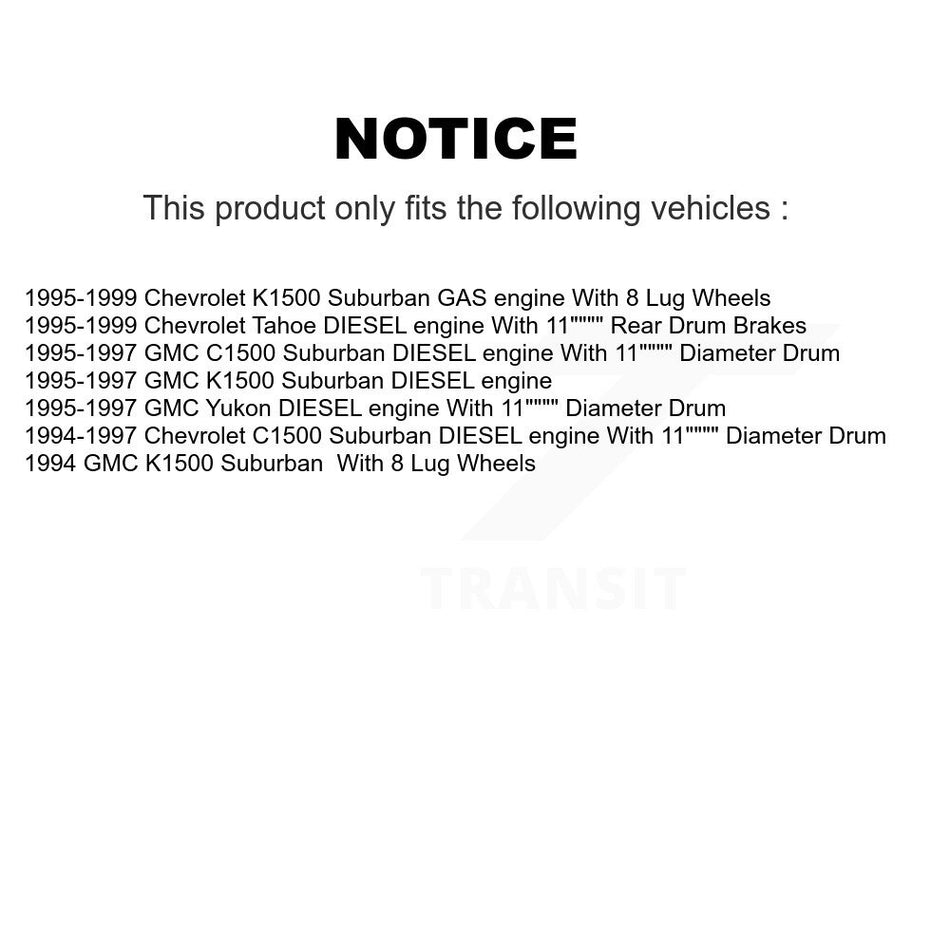 Front Semi-Metallic Disc Brake Pads And Rear Drum Shoes Kit For Chevrolet Tahoe GMC K1500 KNN-100185