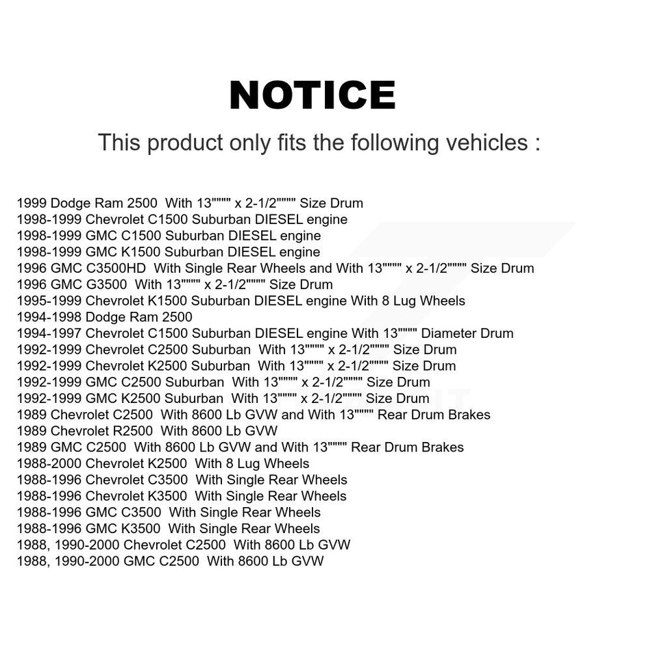 Front Semi-Metallic Disc Brake Pads And Rear Drum Shoes Kit For Dodge Ram 2500 Chevrolet KNN-100187
