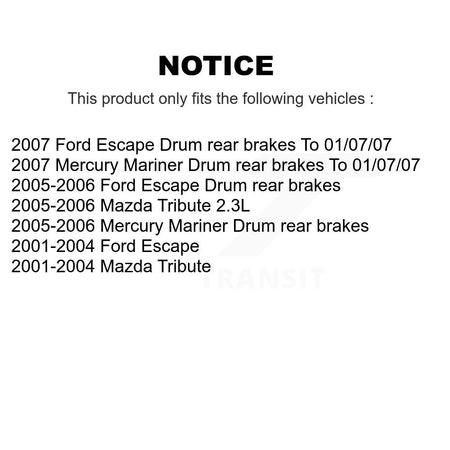 Front Semi-Metallic Disc Brake Pads And Rear Drum Shoes Kit For Ford Escape Mazda Tribute KNN-100193