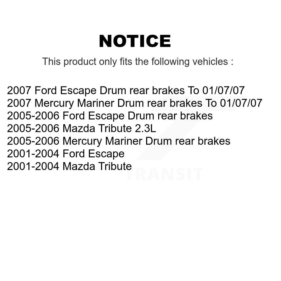 Front Semi-Metallic Disc Brake Pads And Rear Drum Shoes Kit For Ford Escape Mazda Tribute KNN-100193