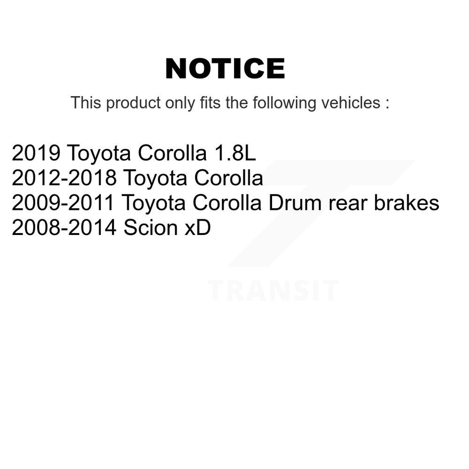 Front Ceramic Disc Brake Pads And Rear Drum Shoes Kit For Toyota Corolla Scion xD KNN-100216