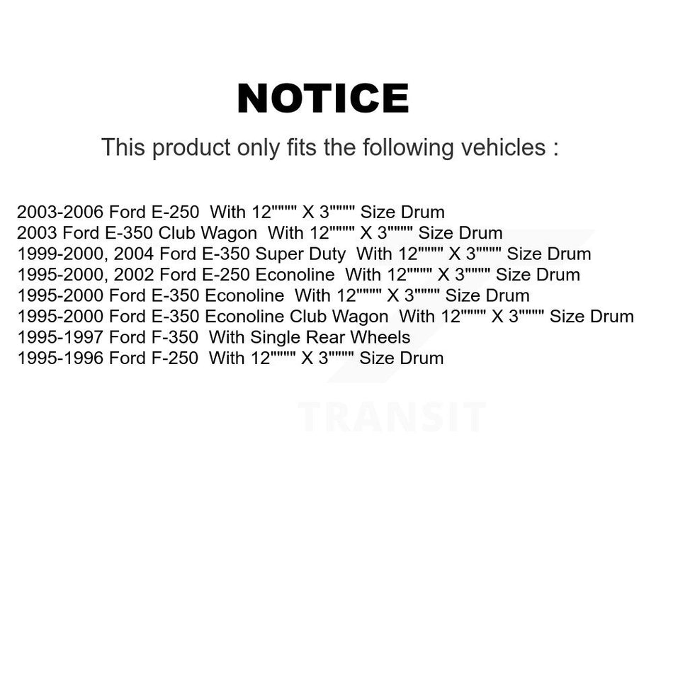 Front Semi-Metallic Disc Brake Pads And Rear Drum Shoes Kit For Ford F-350 F-250 E-350 KNN-100231